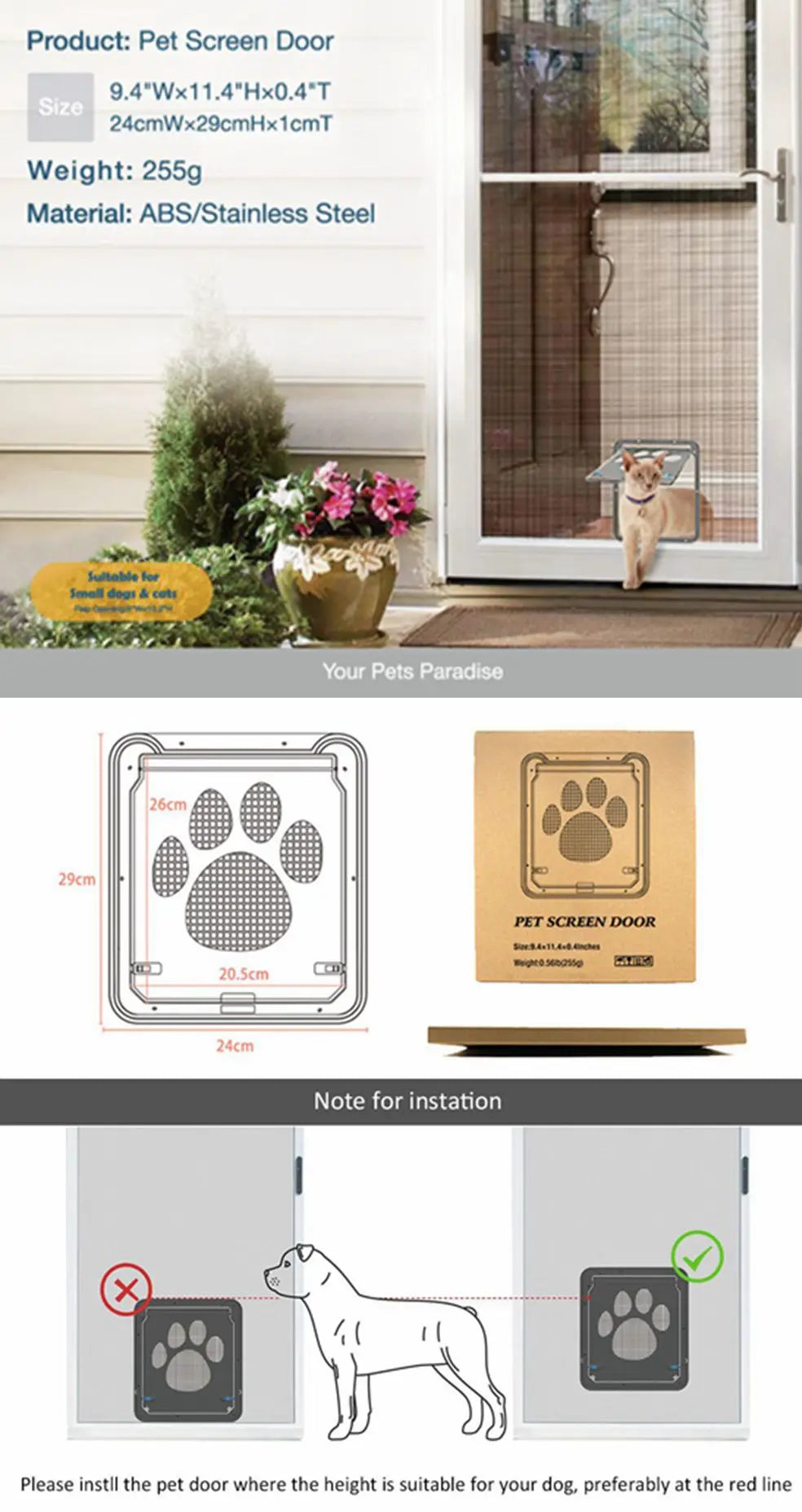 Magnetic Pet Door Screen