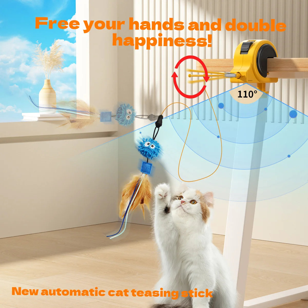 Automatic Feather Wand Cat Toy