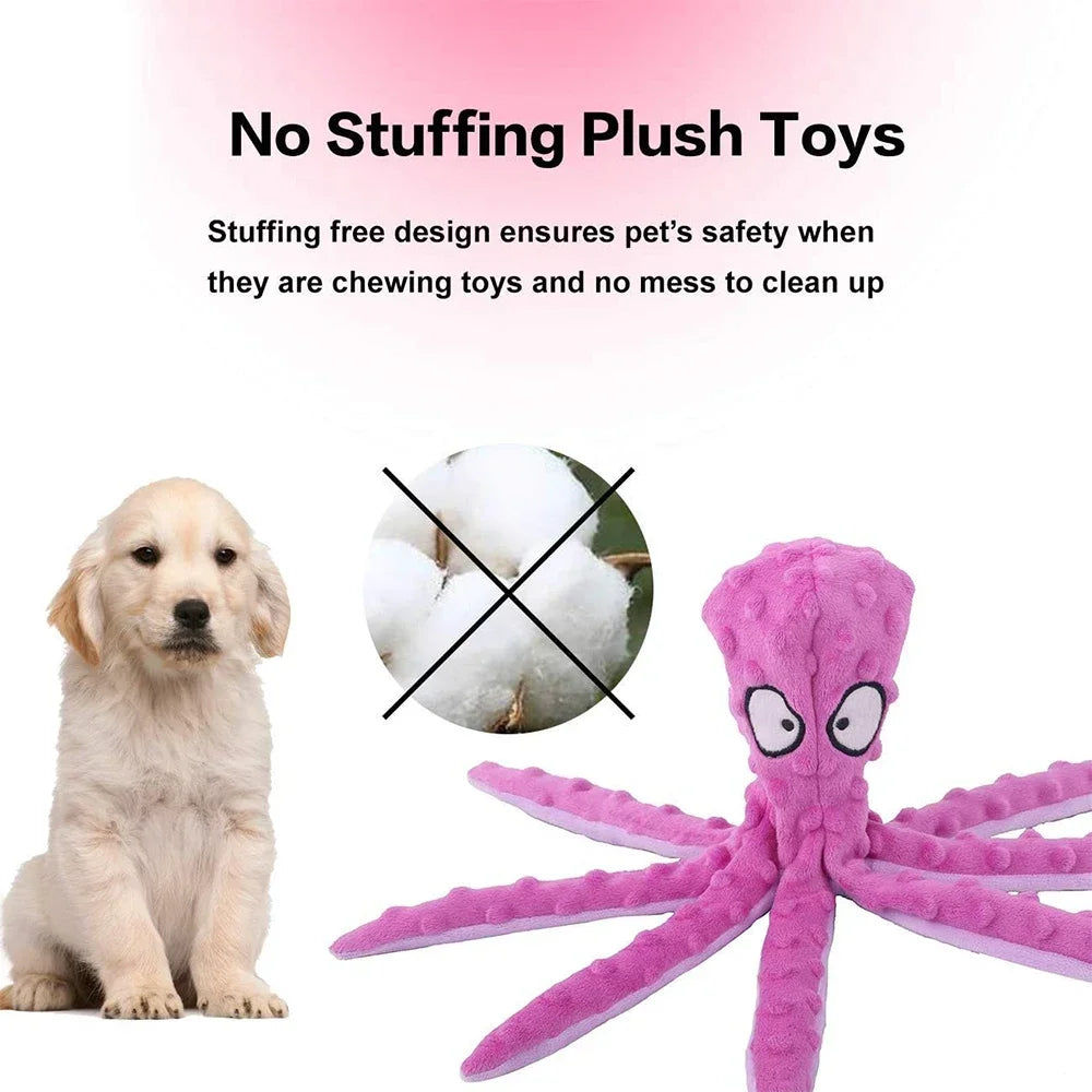 Squeaky Octopus Crinkle Dog Toy