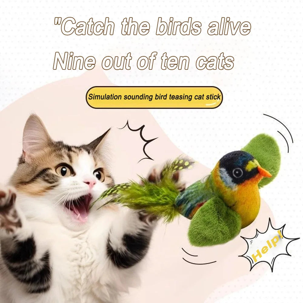 Realistic Chirping Bird Cat Toy