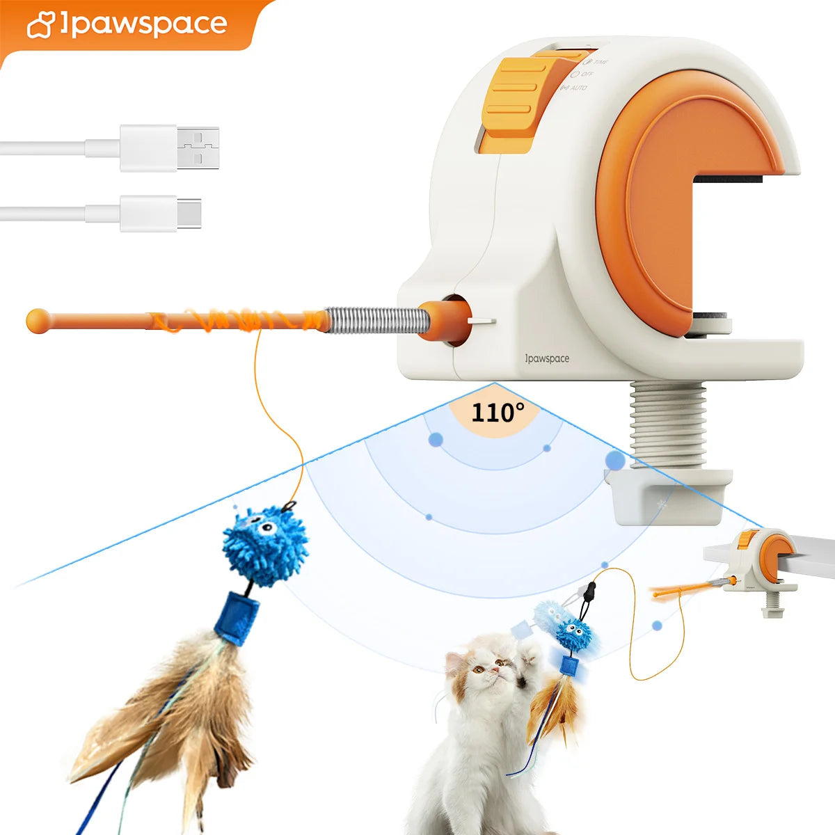Automatic Feather Wand Cat Toy