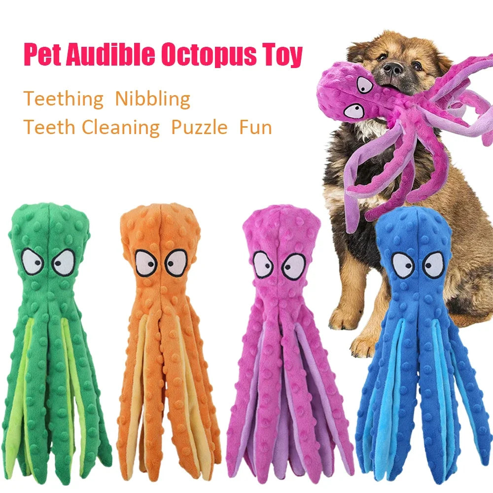 Squeaky Octopus Crinkle Dog Toy