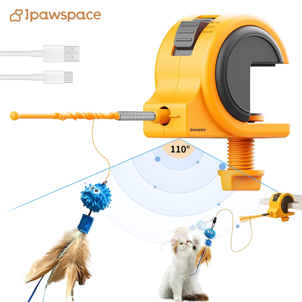 Automatic Feather Wand Cat Toy