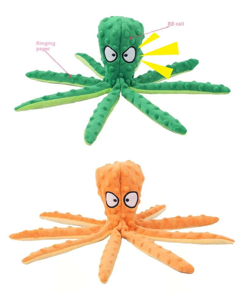 Squeaky Octopus Crinkle Dog Toy