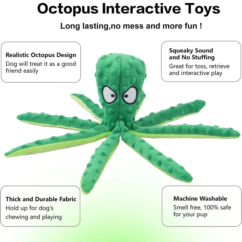 Squeaky Octopus Crinkle Dog Toy